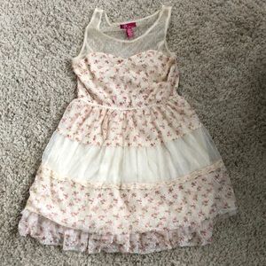 Cream Dress with Flowers